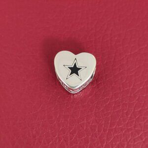 Pandora Dallas Cowboys NFL Logo Heart Charm Bead S925 Silver with box